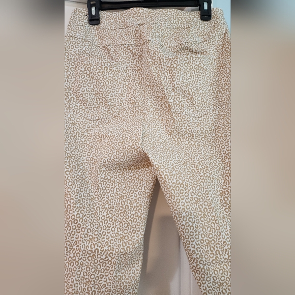 Women's Slimsation White Pants with Tan/Brown Circle Pattern size 12 - Picture 5 of 5